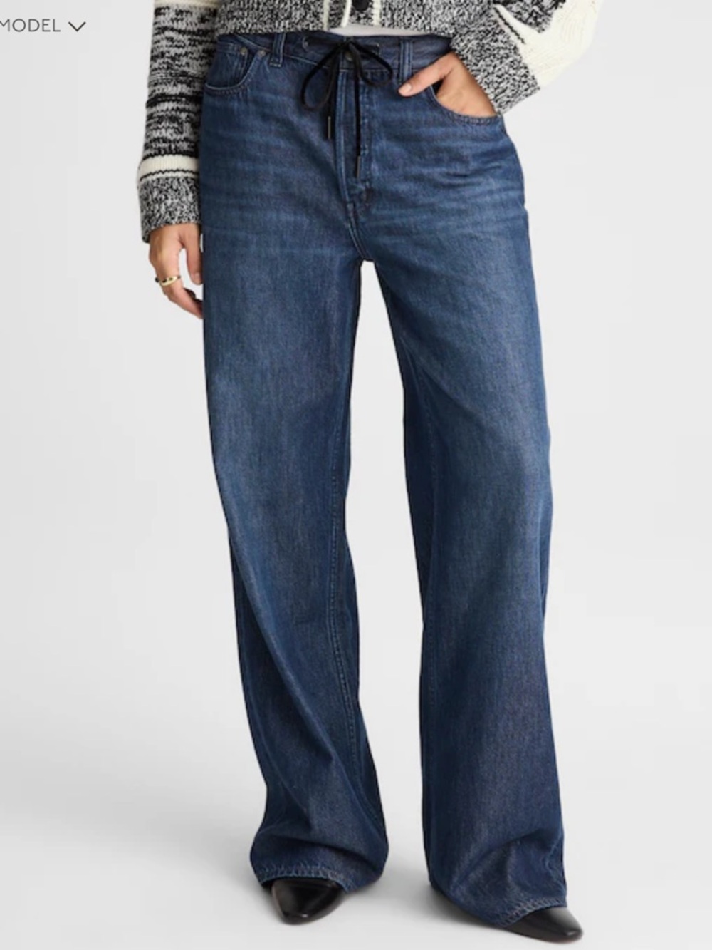 Madewell Low Slung Baggy Jean in Airy Denim